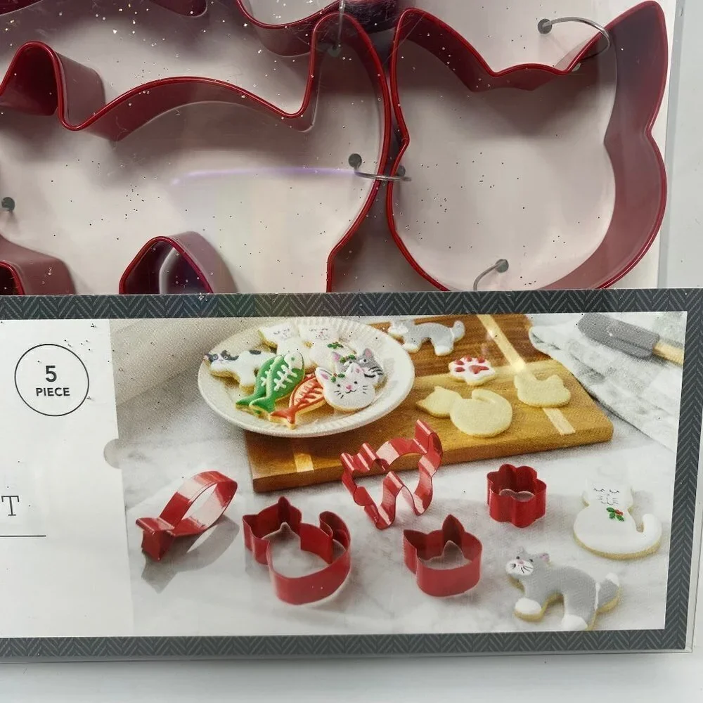 Threshold Cookie Cutter 5 Piece Stainless Steel Cat Theme Holiday Party